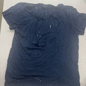 OLIVACEOUS - Midnight Blue Distressed Tee